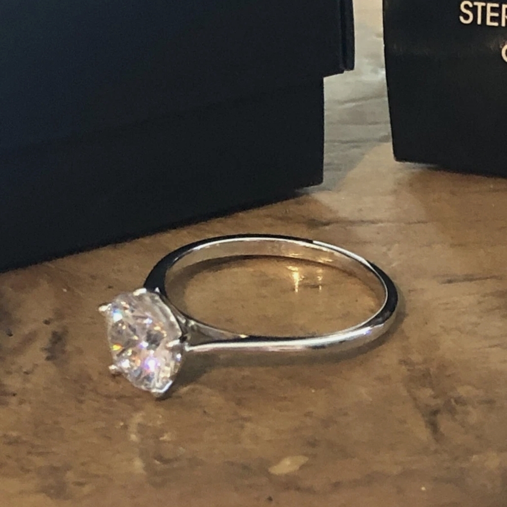 Sterling Silver Cz Solitaire Ring - image 6